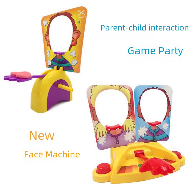 Crap cake cream face machine double device trick slap game party male toy props trembles the same(Single Face Machine Foam) - Image 2