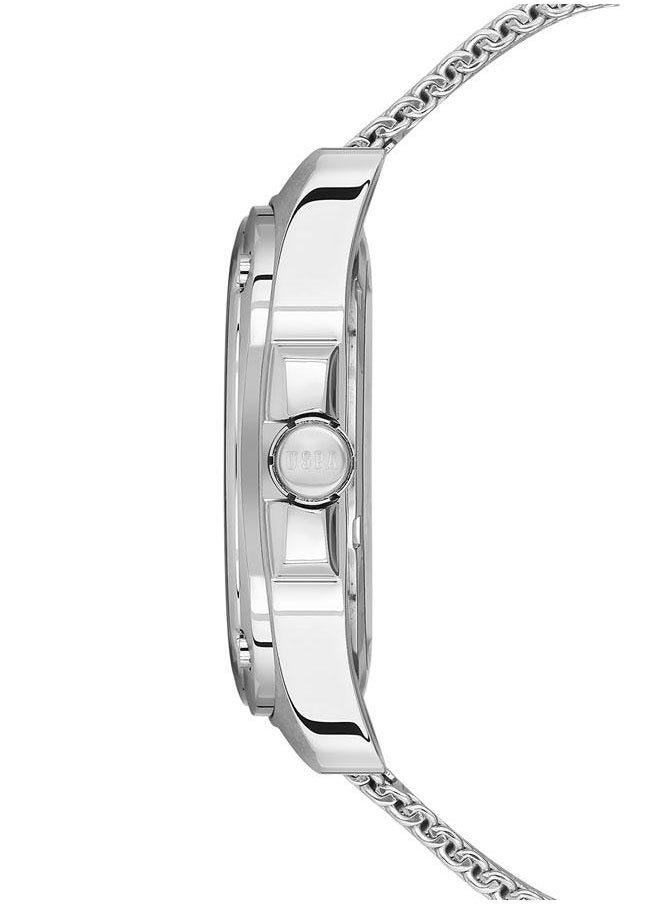 U.S. Polo Assn. - U.S. Polo Assn. Crossing 43.50mm Men's Watch with Bold Blue Skeleton Dial and Stylish Milanese Mesh Band - Modern Elegance Personified - Image 1