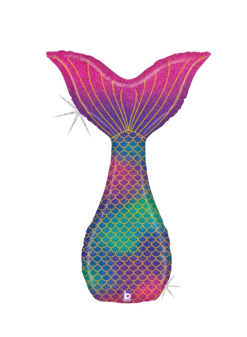 Betallic 42" Foil Balloon Glitter Mermaid Tail - Image 1