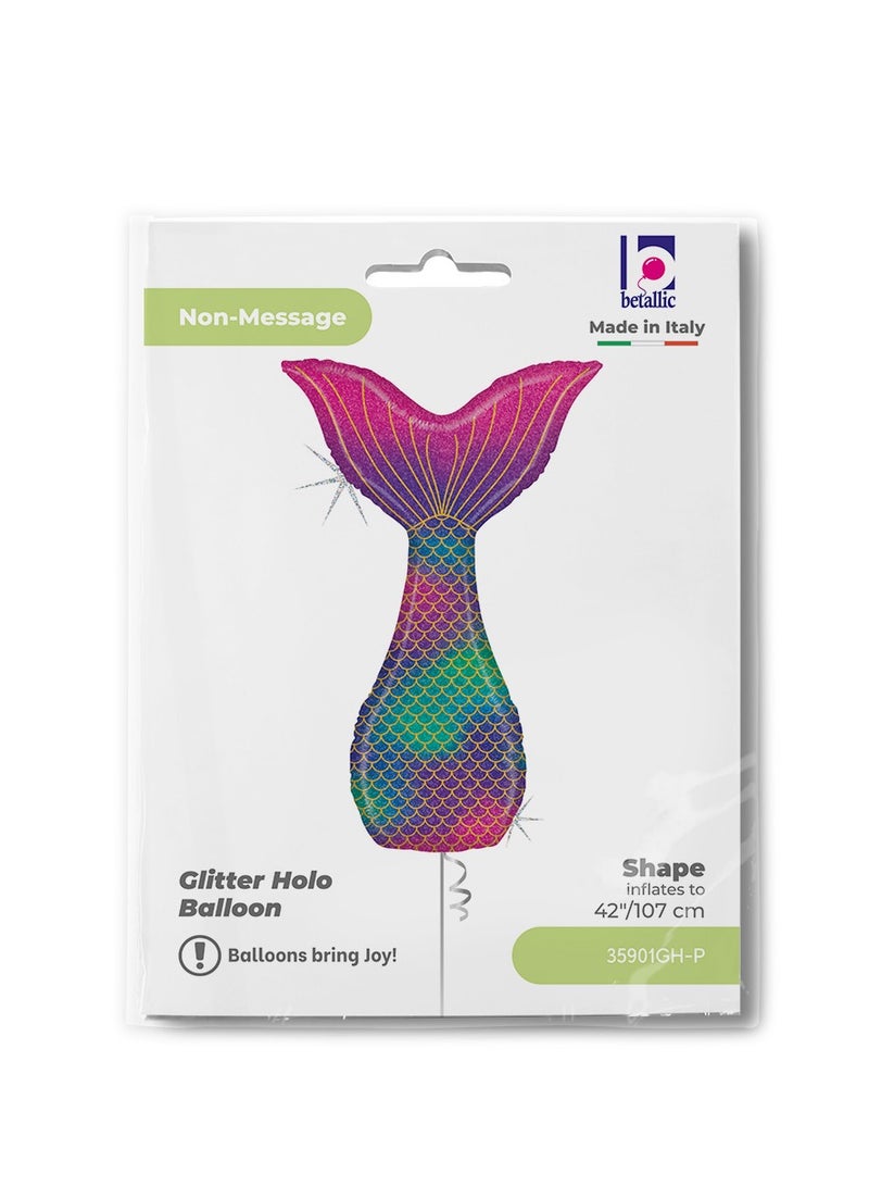Betallic 42" Foil Balloon Glitter Mermaid Tail - Image 2