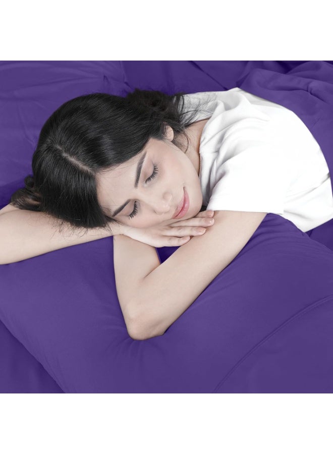 Utopia Bedding Twin Sheet Set â€“ 3 Piece Bed Sheets for Twin Size Bed, Soft and Breathable Microfiber, Includes 1 Fitted Sheet, 1 Flat Sheet and 1 Pillowcase (Egg Plant) - Image 2