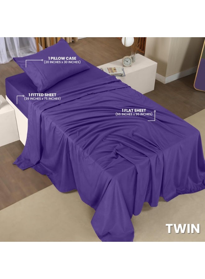Utopia Bedding Twin Sheet Set â€“ 3 Piece Bed Sheets for Twin Size Bed, Soft and Breathable Microfiber, Includes 1 Fitted Sheet, 1 Flat Sheet and 1 Pillowcase (Egg Plant) - Image 4