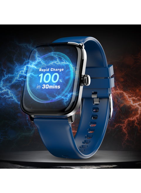 Ultra Rapid Smart Watch for Men and Women, 1.83" HD Display, Fastest Charging, Premium Metal Build, Unisex Design, Bluetooth Calling, Health Suite, Lightweight, Fast Pairing, Winter Blue