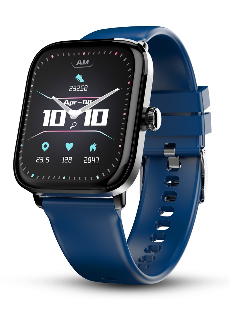 Pebble - Ultra Rapid Smart Watch for Men and Women, 1.83" HD Display, Fastest Charging, Premium Metal Build, Unisex Design, Bluetooth Calling, Health Suite, Lightweight, Fast Pairing, Winter Blue - Image 1