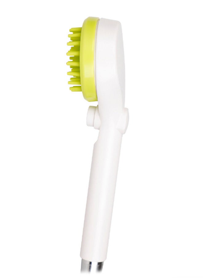 NIBEMINENT Combing Shower Sprayer Brush White/Green 24.80 x 5.50cm - Image 1
