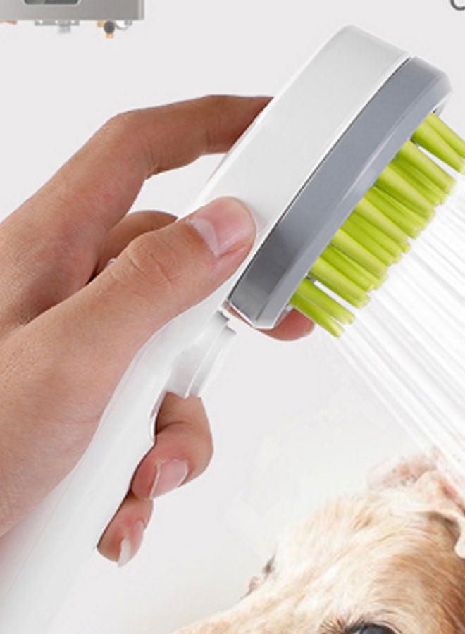 NIBEMINENT Combing Shower Sprayer Brush White/Green 24.80 x 5.50cm - Image 2