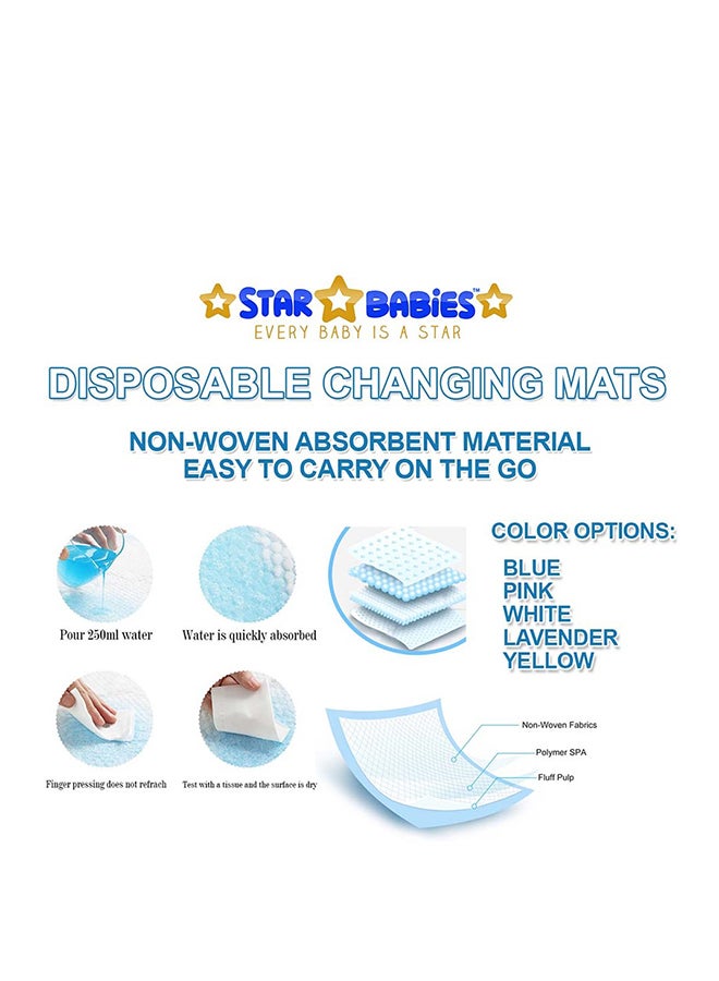 STAR BABiES Combo Pack - 20 Pieces Disposable Changing Mat/5 Pieces Scented Bag With 5 Pieces Disposable Breast Pad - Blue - Image 5