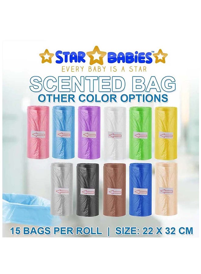 STAR BABiES Combo Pack - 20 Pieces Disposable Changing Mat/5 Pieces Scented Bag With 5 Pieces Disposable Breast Pad - Blue - Image 3