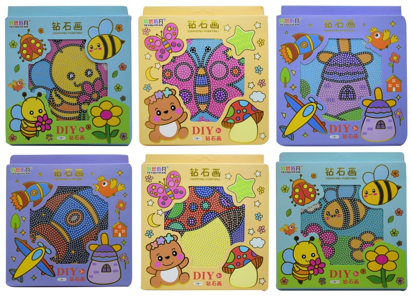 Asera DIY 5D Cartoon Diamond Painting Kits for Adults Diamond Art by Number Kits with Rhinestone Gem Art Painting Full Drill Home Wall Decor 2 Set - Image 5