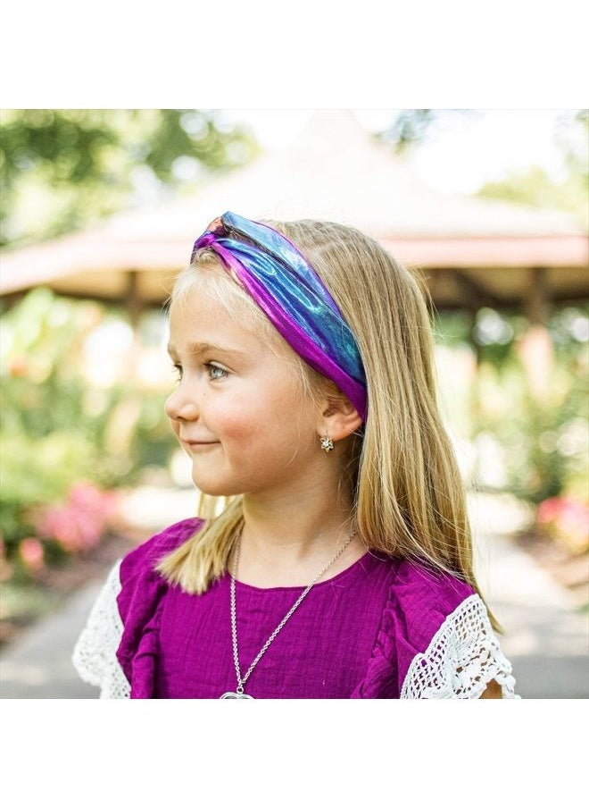 FROG SAC 6 PCS Mermaid Knotted Headbands For Girls, Little Girl Hair Accessories, Kids Knot Headwraps, Criss Cross Tie Dye Head Bands, Mermaid Headband Party Favors, Cute Turban Hairbands, Metallic Ha  - Image 2