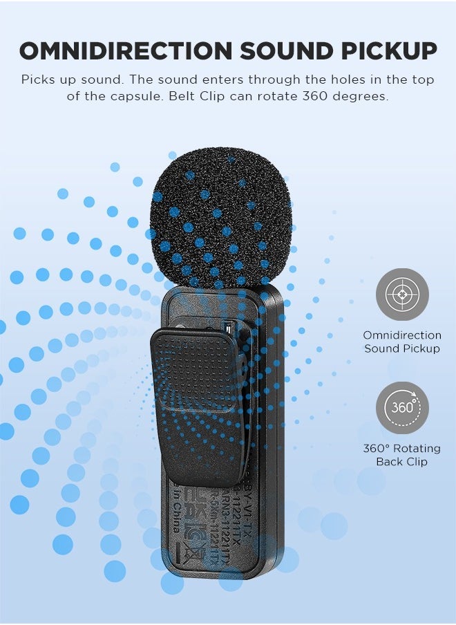 BOYA BY-V10 Wireless Lavalier Lapel Microphone for Android Smartphone Laptop - Omnidirectional USB C Condenser Video Recording Mic for Interview Podcast Vlog - Image 2