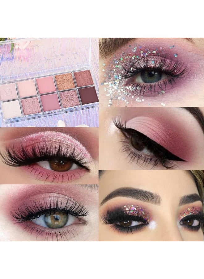 AMY'S DIARY AMY'S DIARY 10 Colors light Pink Eye Shadow Eyeshadow Palette, High Pigmented, Blendable Long Lasting Waterproof Nude Pink Neutral Eye Shadow Palette Makeup (14#)  - Image 2