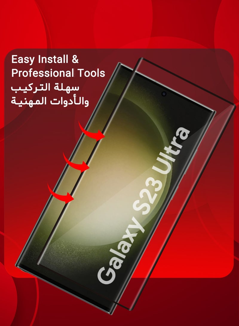 CATANES 2 Pack Of Samsung Galaxy S23 Ultra Screen Protector Scratch and Shatter Resistant Anti Bubble Glass Full Glow Back Screen Protector - Image 3