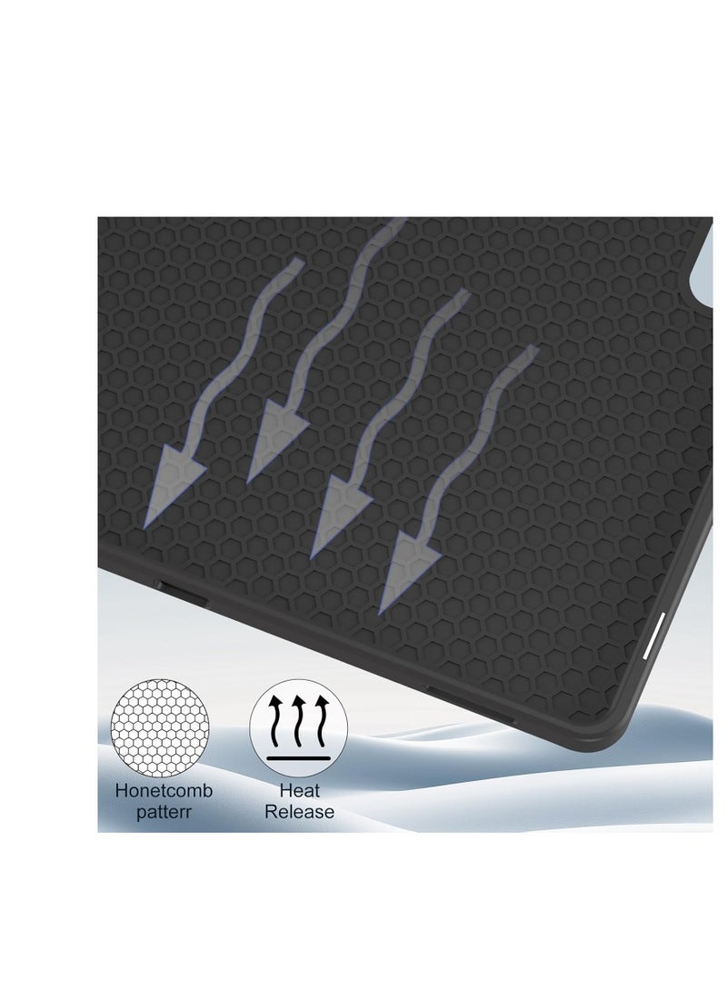 Case Cover Compatible with Xiaomi Pad 7/7 Pro, Slim Lightweight Cover with Pen Holder, Magnetic PU Case, Multi-Angle Adjustable, Auto Wake / Sleep (Black) - Image 2
