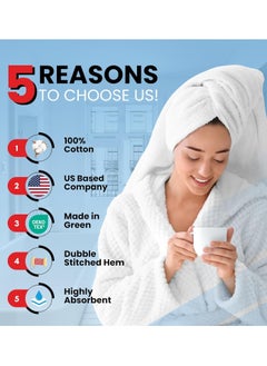 Infinitee Xclusives Infinitee Xclusives Premium Cotton Bath Towels Set of 2, 27 x 54 Inches (70 cm x 140 cm) Soft, Highly Absorbent, Quick Dry Towels - Perfect Towels for Bathroom, Gym, Spa & Hotel (White)  - Image 2
