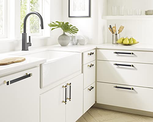 Amerock Cabinet Pull Brushed Matte BlackBrushed Gold 81316 inch 224 mm Center to Center Overton 1 Pack Drawer Pull Drawer Handle Cabinet Hardware - Image 3