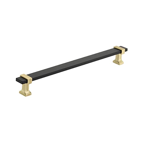 Amerock Cabinet Pull Brushed Matte BlackBrushed Gold 81316 inch 224 mm Center to Center Overton 1 Pack Drawer Pull Drawer Handle Cabinet Hardware - Image 1