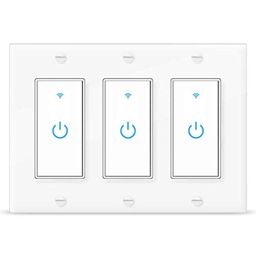 Lesim Smart WiFi Light Switch 3 Gang - Wireless Compatible with Alexa and Google Home - Image 1