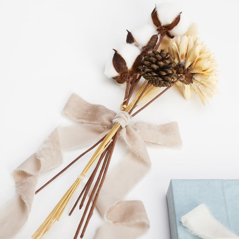 Keypan Light Gray Velvet Ribbon for Gift Wrapping - 1 1/2 inch Wide Handmade Fringe Fabric Ribbons for Christmas Decorations, Baby Shower, Flower Bouquet - Image 3