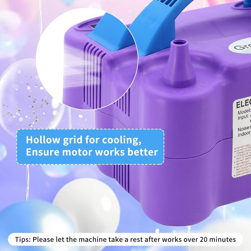 Growsun Electric Balloon Pump Air Inflator Portable Automatic Dual Nozzle Balloon Blower 110V 600W for Birthday Baby Shower Balloons Party Decorations - Image 5