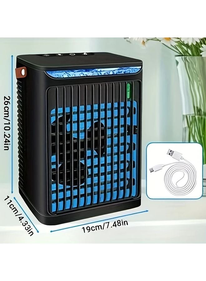 مكيف هواء محمول 5 في 1: مروحة صغيرة، مبرد تبخيري، مرطب، 3 سرعات، لون أبيض - Image 4