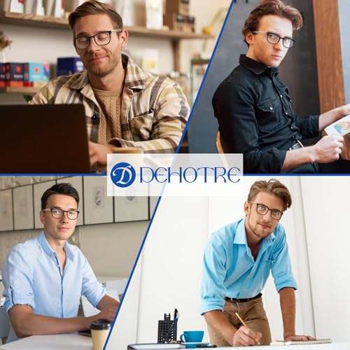DEHOTRE Bifocal Reading Glasses for Men Clear Top Computer Readers with Metal Core Wire Acetate Frame/Temple Anti Blue Light Black 1.50 - Image 5