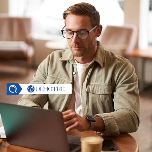 DEHOTRE Bifocal Reading Glasses for Men Clear Top Computer Readers with Metal Core Wire Acetate Frame/Temple Anti Blue Light Black 1.50 - Image 4