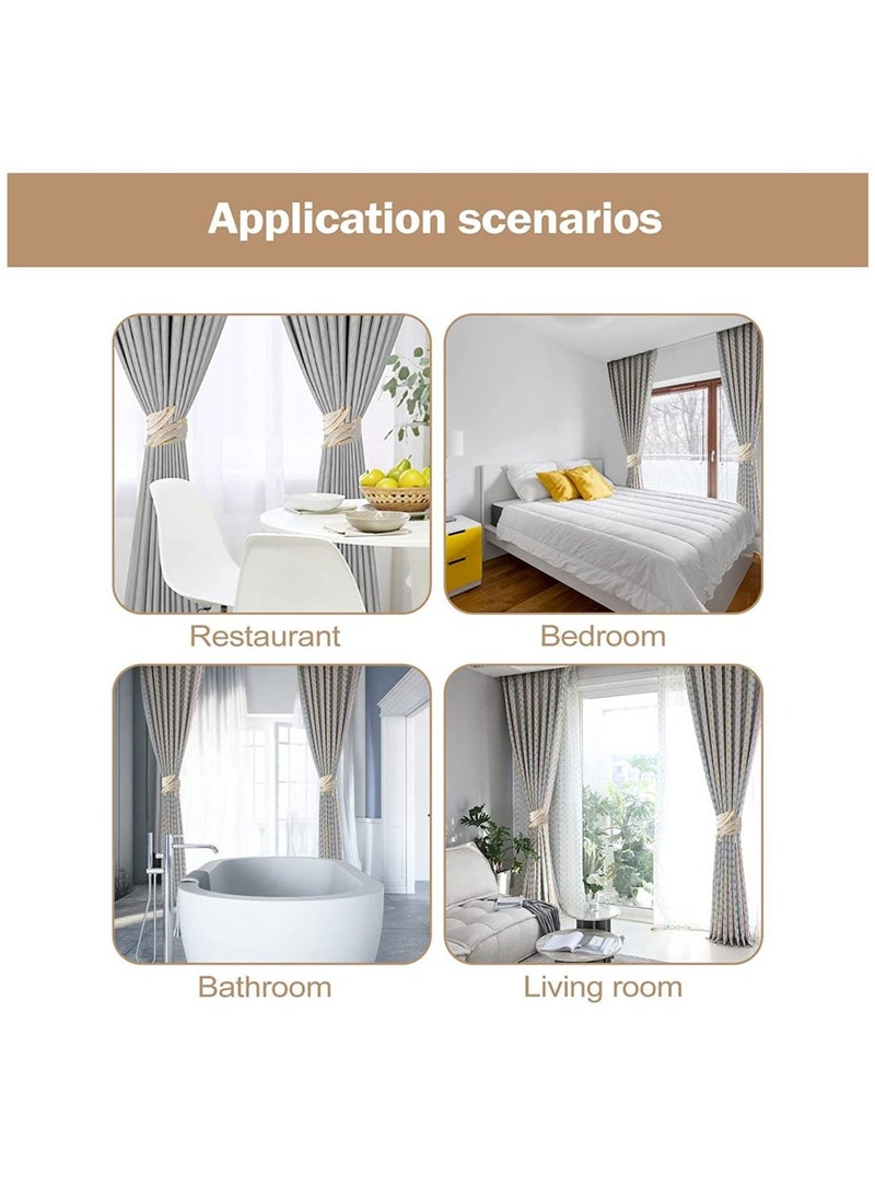 Generic - Curtain Holdbacks, Window Tie Backs Holders for Bedroom Wall Office Decor, No Install Elastic Curtain Hooks, Metal Feather Modern Simple Style with High-Elastic Spring 2 Pack (Silver) - Image 1