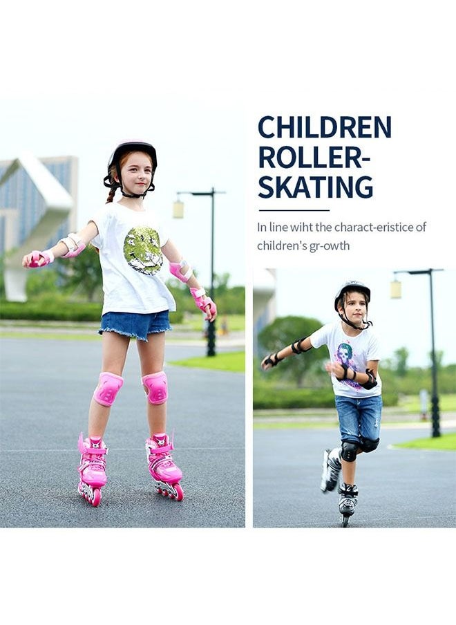 ZCM-HAPPY - Adjustable Inline Skates Roller Skate Set with LED 4 Wheel Flashing Lights - Image 1