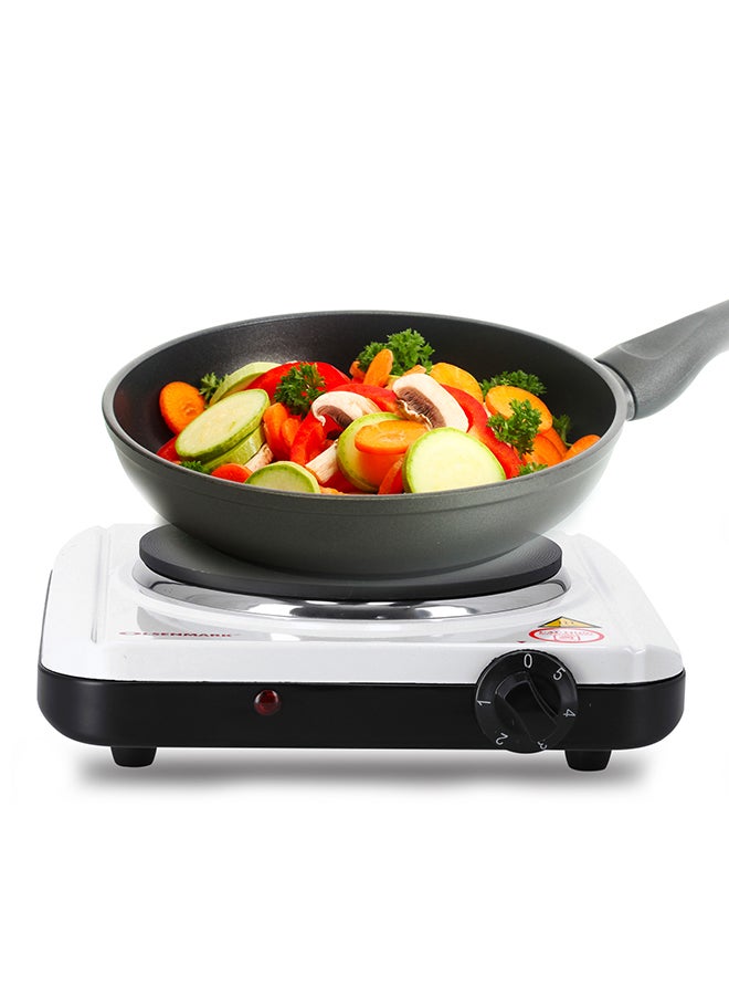Olsenmark Single Burner Electric Hot Plate with Overheat protection, Indicator Light and Auto-Thermostat Control 1500 W OMHP2095 White/Black - Image 1