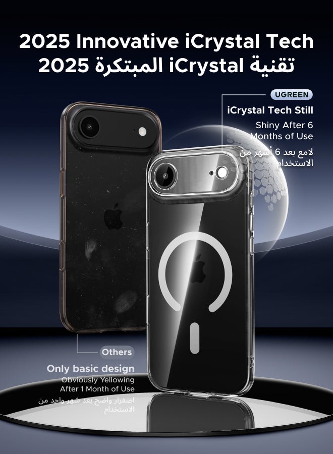 يو جرين جراب ايفون آير Magsafe مغناطيسي قوي مع زر مصراع مطور ومؤخر للاصفرار كفر ايفون آير حماية عسكرية مقاومة للخدش جراب الهاتف 17 آير مغناطيسي متوافق مع ملحق ماجسيف - Image 3