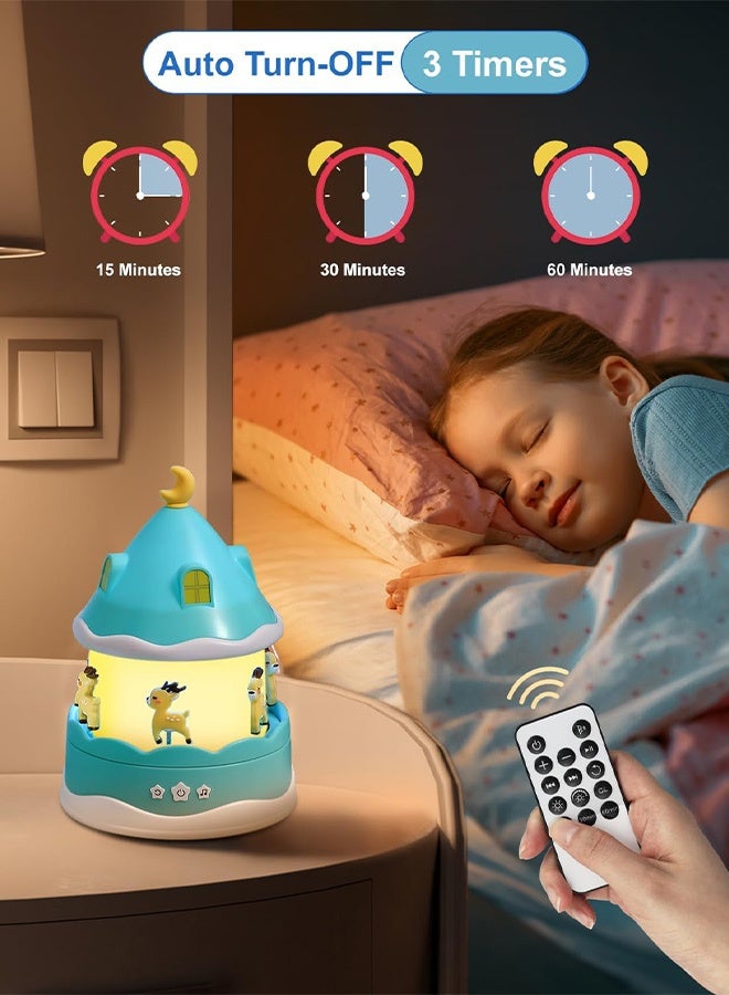 جهاز عرض ضوء ليلي للأطفال، 12 موسيقى و12 فيلمًا ضوئيًا مع مؤقت وجهاز تحكم عن بعد كهدية للأطفال، مصباح ليلي قابل لإعادة الشحن عبر USB، يدور 360 درجة، ضوء نوم للأطفال والبالغين - Image 2