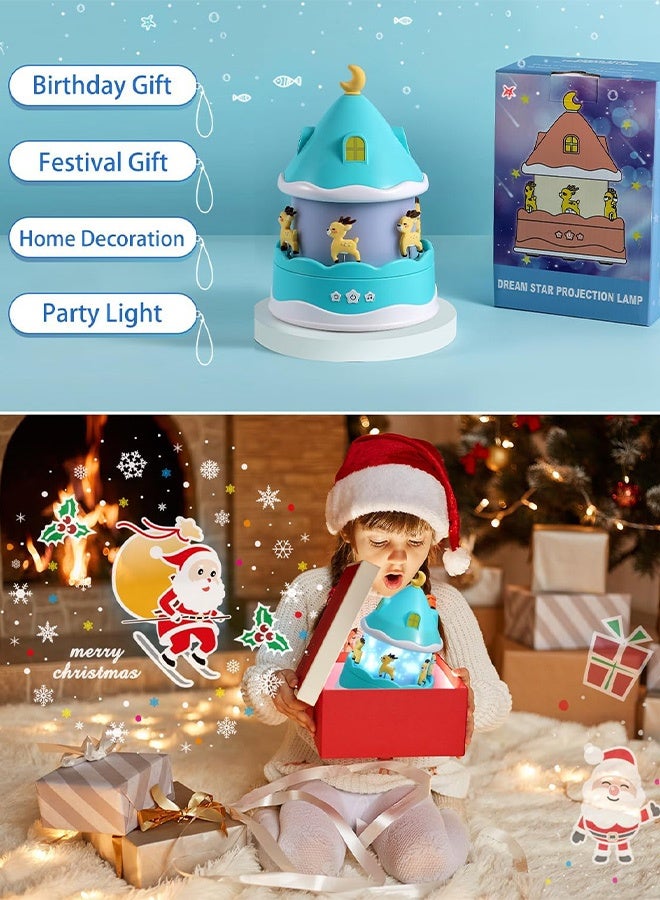 جهاز عرض ضوء ليلي للأطفال، 12 موسيقى و12 فيلمًا ضوئيًا مع مؤقت وجهاز تحكم عن بعد كهدية للأطفال، مصباح ليلي قابل لإعادة الشحن عبر USB، يدور 360 درجة، ضوء نوم للأطفال والبالغين - Image 5
