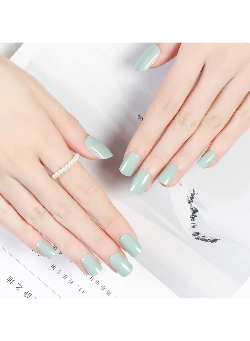 JOYME 24-Piece Pack Press On Full Cover Nails Glue Free Convenience Sky Blue - Image 3