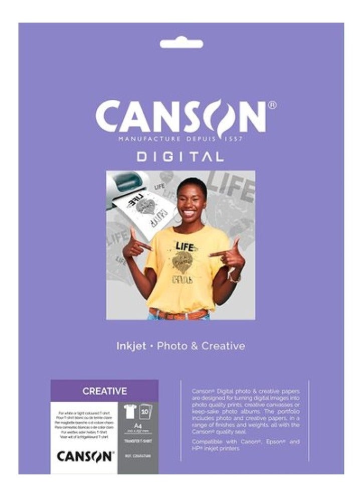 كانسون تي شيرت رقمي إبداعي مقاس A4 10 ورقات - Image 4