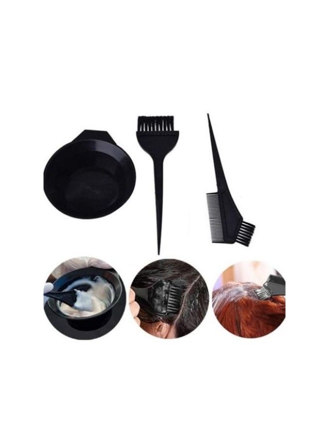 💯💯 🎨مجموعة من 4 قطع لصبغ الشعر مع فرشاة ووعاء لخلط اللون أسود - Image 2