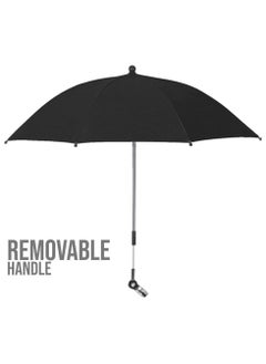 TEKNUM Universal Stroller Umbrella With Holder Clip Clamp, 360 Degree Rotatable - Black  - Image 2