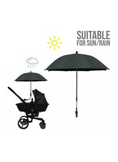 TEKNUM Universal Stroller Umbrella With Holder Clip Clamp, 360 Degree Rotatable - Black  - Image 4