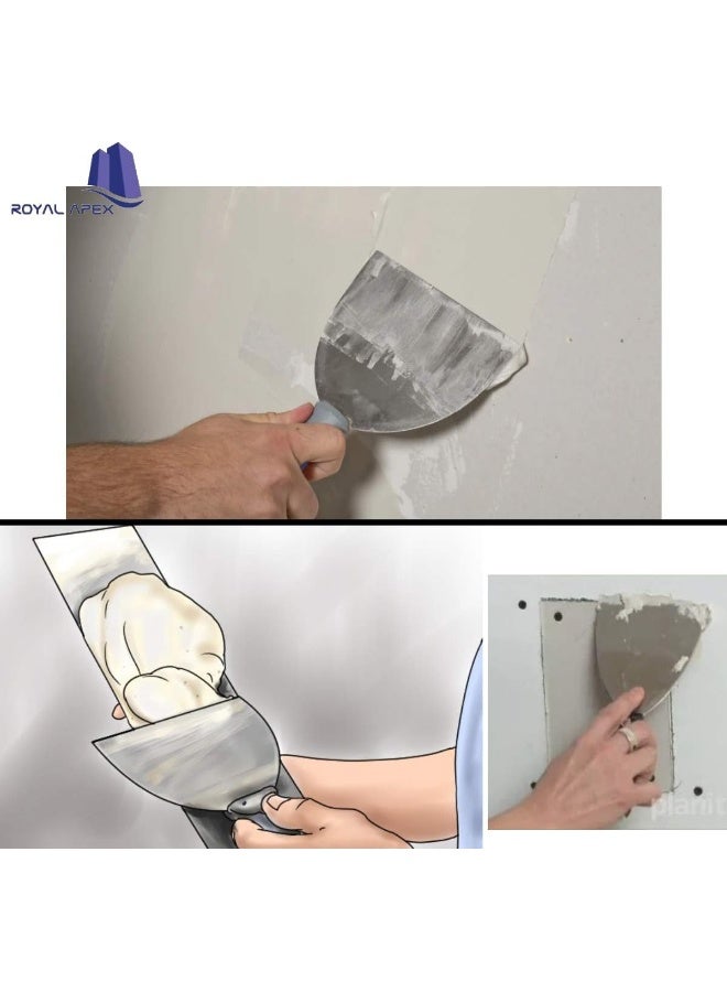 Royal Apex Stainless Steel Joint Knife Flexible Drywall Joint Knife with Comfortable Handle for Decorating Tools, Strong Paint Scraper, Filler Knife, Paint Removal Scraper (4 Inch) - Image 4