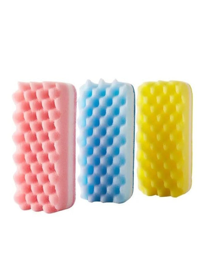 RRJ Multi Use Cleaning Sponges | Non Scratch Sponge | Dish Cleaning Scrubbing | for Kitchen/Bathroom/Car | Household Cleaning Supplies | Utensil Washing Cloth Pad (Pack of 3 PCs,Multicolor) - Image 1