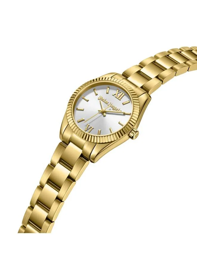 Palm Angels Clara White Dial Gold Stainless Steel Bracelet Analog Watch for Women, 28mm