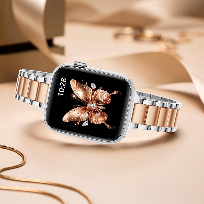Ofrdncy Slim Metal Band Compatible For Apple Watch Band 49mm 46mm 45mm 44mm 42mm 41mm 40mm 38mm, Premium Stainless Steel Apple Watch Strap for iWatch Ultra 2/1 Series 1-11 SE - Image 1