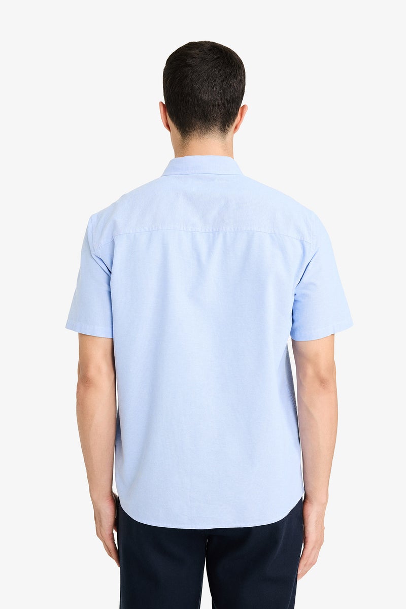 DeFacto Blue Man Basic Long Sleeves Cotton Shirt Casual - Image 5