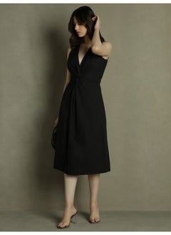 Dennis Lingo Black Slim Fit Dress for Women - 100% Cotton  - Image 5