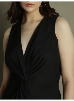 Dennis Lingo Black Slim Fit Dress for Women - 100% Cotton  - Image 2