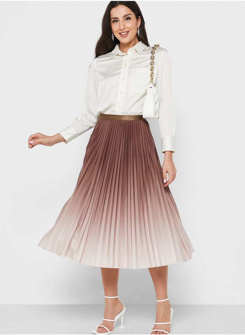 ELLA - Ombre Pleat Detail Skirt - Image 1