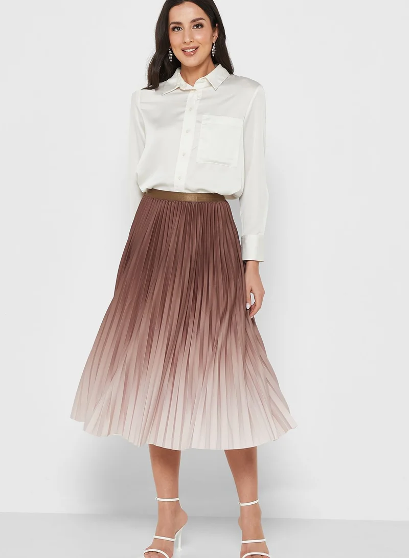 ELLA Ombre Pleat Detail Skirt