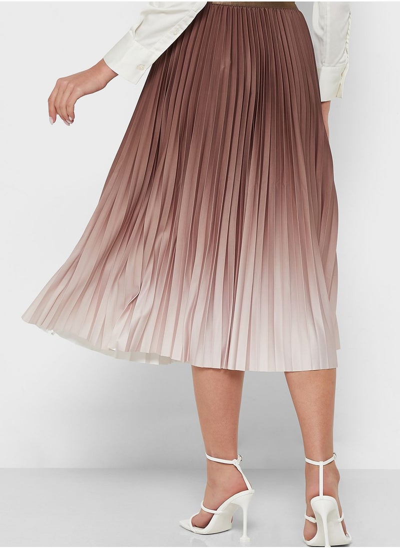 ELLA - Ombre Pleat Detail Skirt - Image 1
