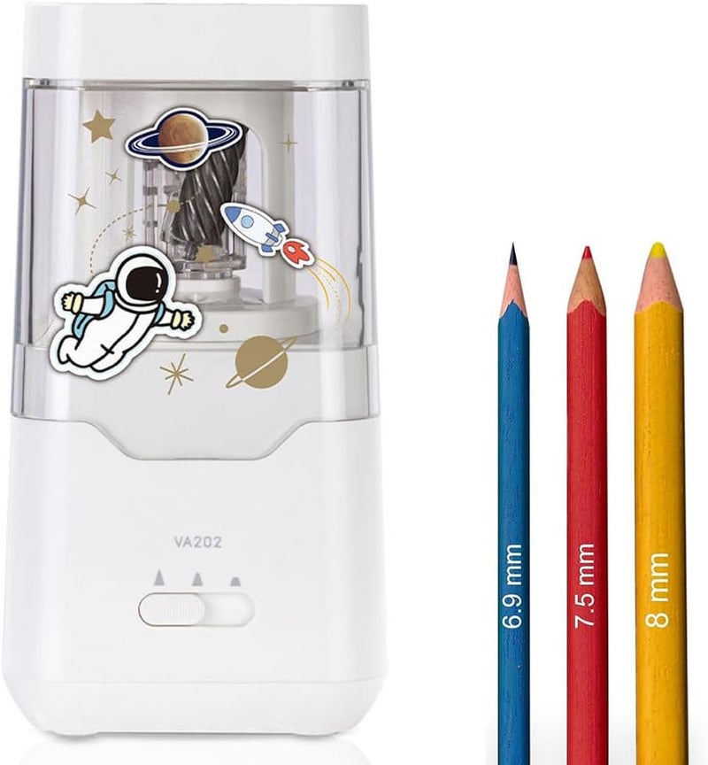 Excefore Electric Pencil Sharpener, Portable Pencil Sharpener For Colored Pencils, Auto Stop, Super Sharp & Fast, Automatic Pencil Sharpener Plug In For 6.9-8Mm, Colored Pencils Classroom Office Home (White) - Image 1
