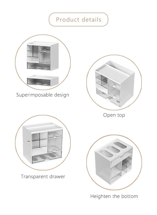 Cosmetic racks, multi-function storage boxes, desktop drawer dressing tables, transparent multi-layer compartmented skin care product storage cabinets